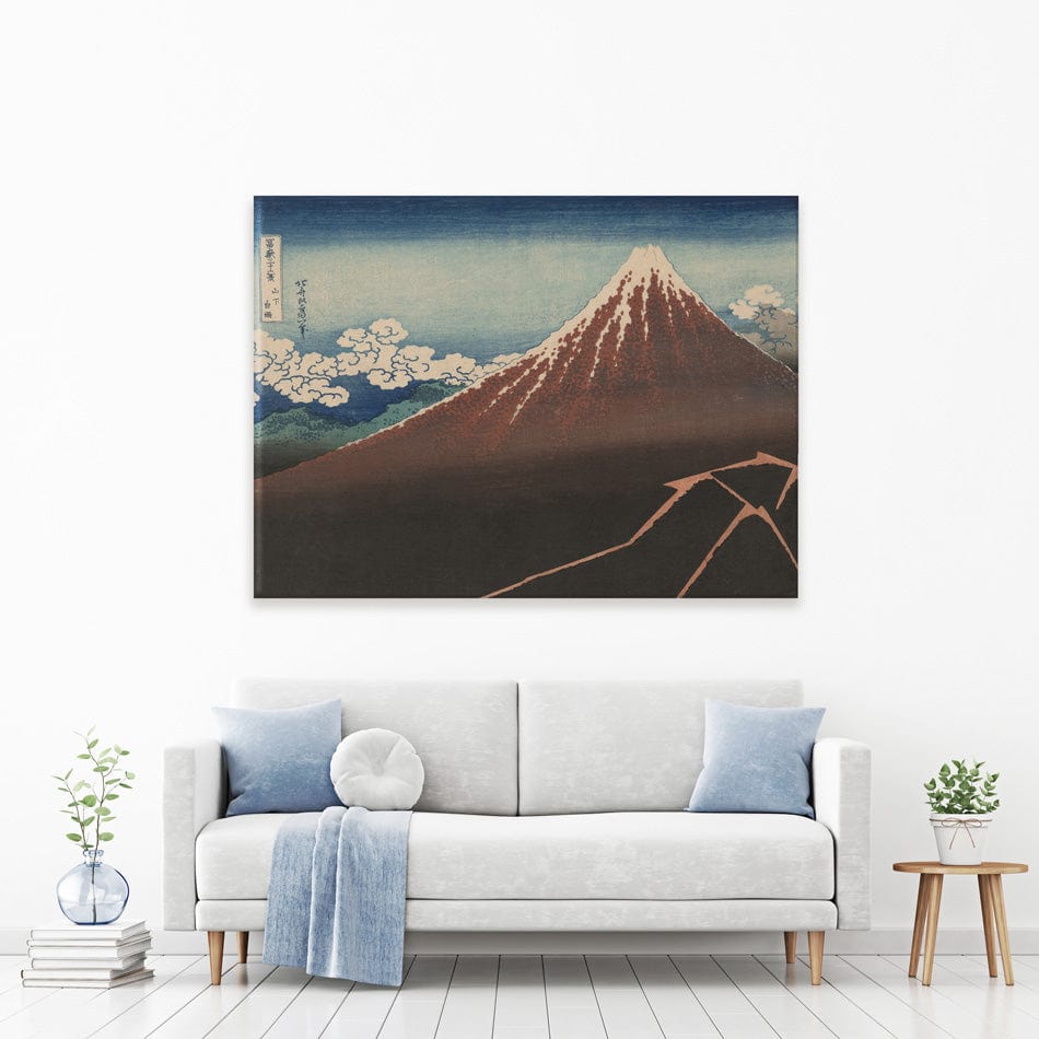 Thunderstorm Beneath The Summit Canvas Print wall art product Katsushika Hokusai