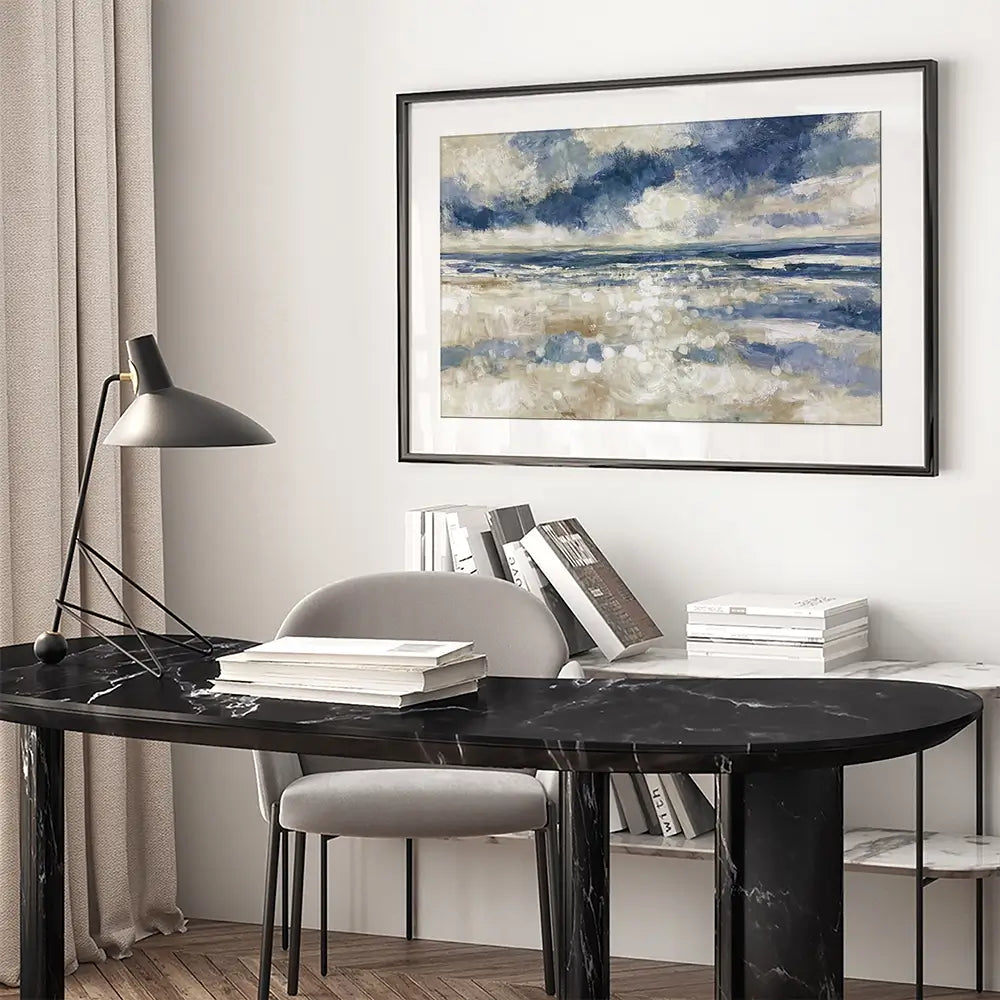 Tide Sparkle Open Shore Framed Art Print Tide Sparkle Open Shore Framed Art Print wall art product Chromatic Storm Studio