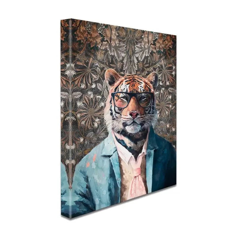 Tiger In Glasses Canvas Print Tiger In Glasses Canvas Print wall art product Svetlana Aleynikova