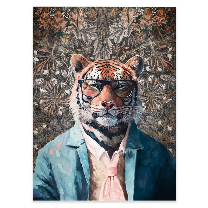Tiger In Glasses Canvas Print Tiger In Glasses Canvas Print wall art product Svetlana Aleynikova