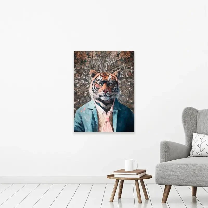 Tiger In Glasses Canvas Print Tiger In Glasses Canvas Print wall art product Svetlana Aleynikova