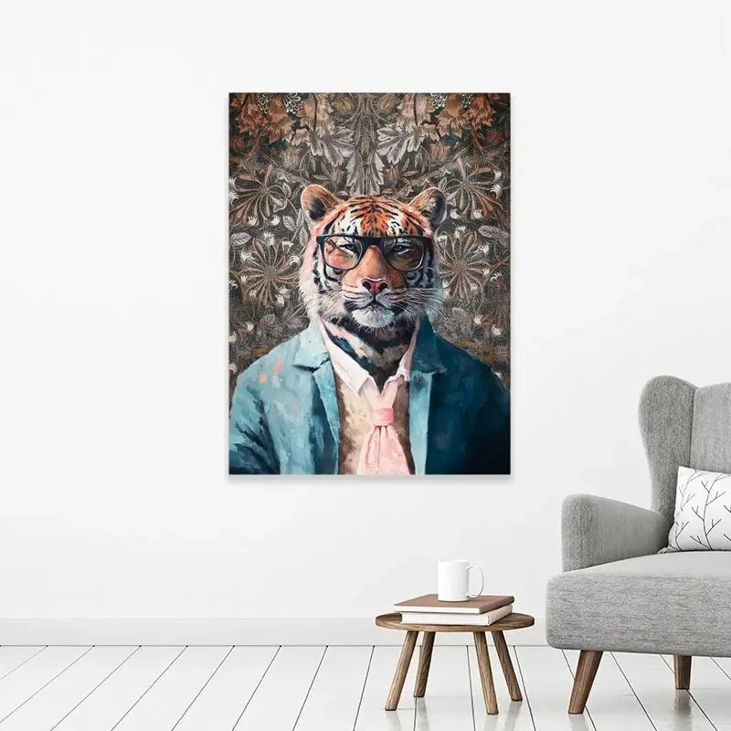 Tiger In Glasses Canvas Print Tiger In Glasses Canvas Print wall art product Svetlana Aleynikova