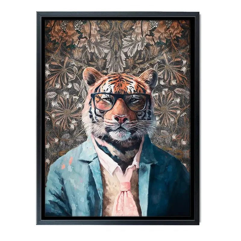 Tiger In Glasses Canvas Print Tiger In Glasses Canvas Print wall art product Svetlana Aleynikova