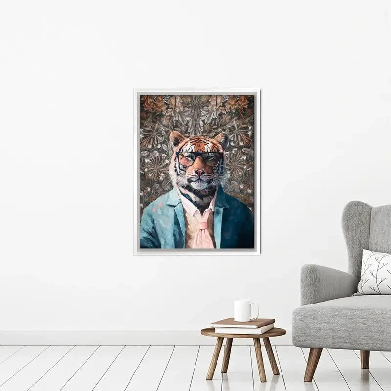 Tiger In Glasses Canvas Print Tiger In Glasses Canvas Print wall art product Svetlana Aleynikova