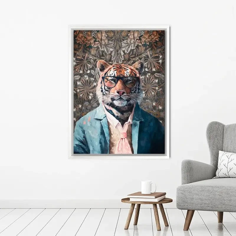 Tiger In Glasses Canvas Print Tiger In Glasses Canvas Print wall art product Svetlana Aleynikova