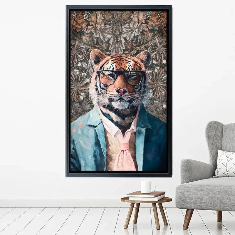 Tiger In Glasses Canvas Print Tiger In Glasses Canvas Print wall art product Svetlana Aleynikova