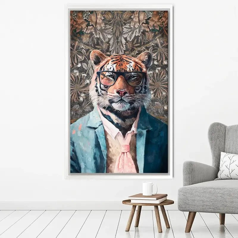 Tiger In Glasses Canvas Print Tiger In Glasses Canvas Print wall art product Svetlana Aleynikova