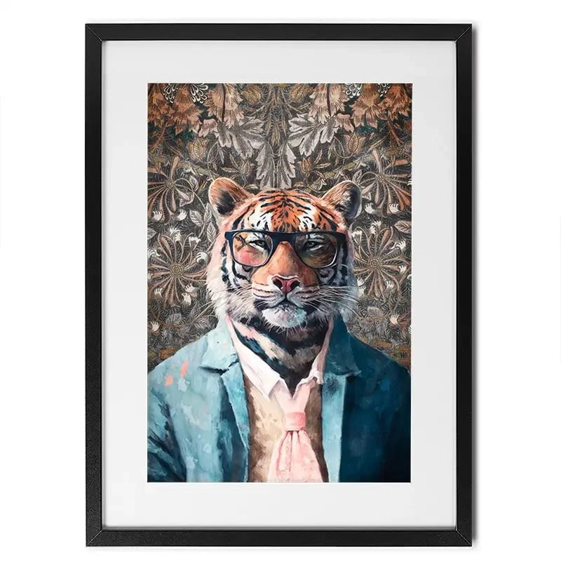 Tiger In Glasses Framed Art Print Tiger In Glasses Framed Art Print wall art product Svetlana Aleynikova