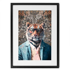 Tiger In Glasses Framed Art Print Tiger In Glasses Framed Art Print wall art product Svetlana Aleynikova