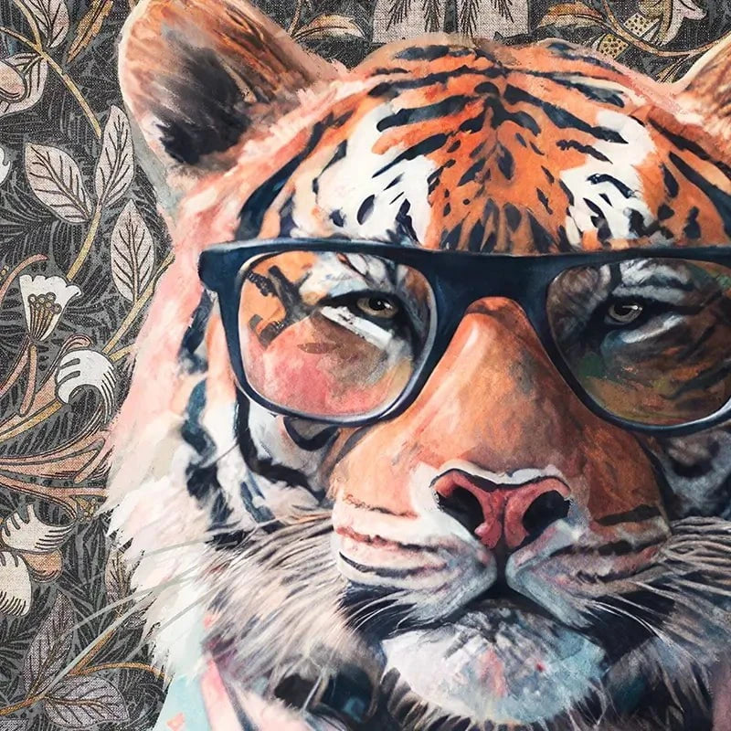 Tiger In Glasses Framed Art Print Tiger In Glasses Framed Art Print wall art product Svetlana Aleynikova