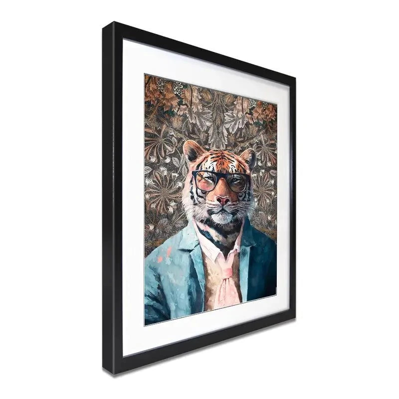 Tiger In Glasses Framed Art Print Tiger In Glasses Framed Art Print wall art product Svetlana Aleynikova