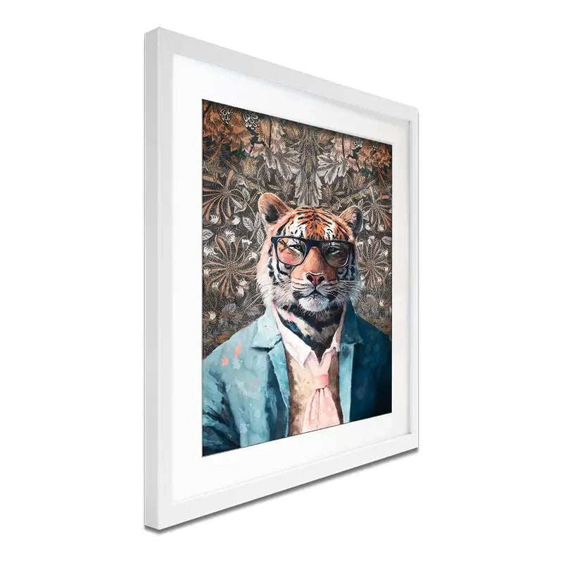 Tiger In Glasses Framed Art Print Tiger In Glasses Framed Art Print wall art product Svetlana Aleynikova