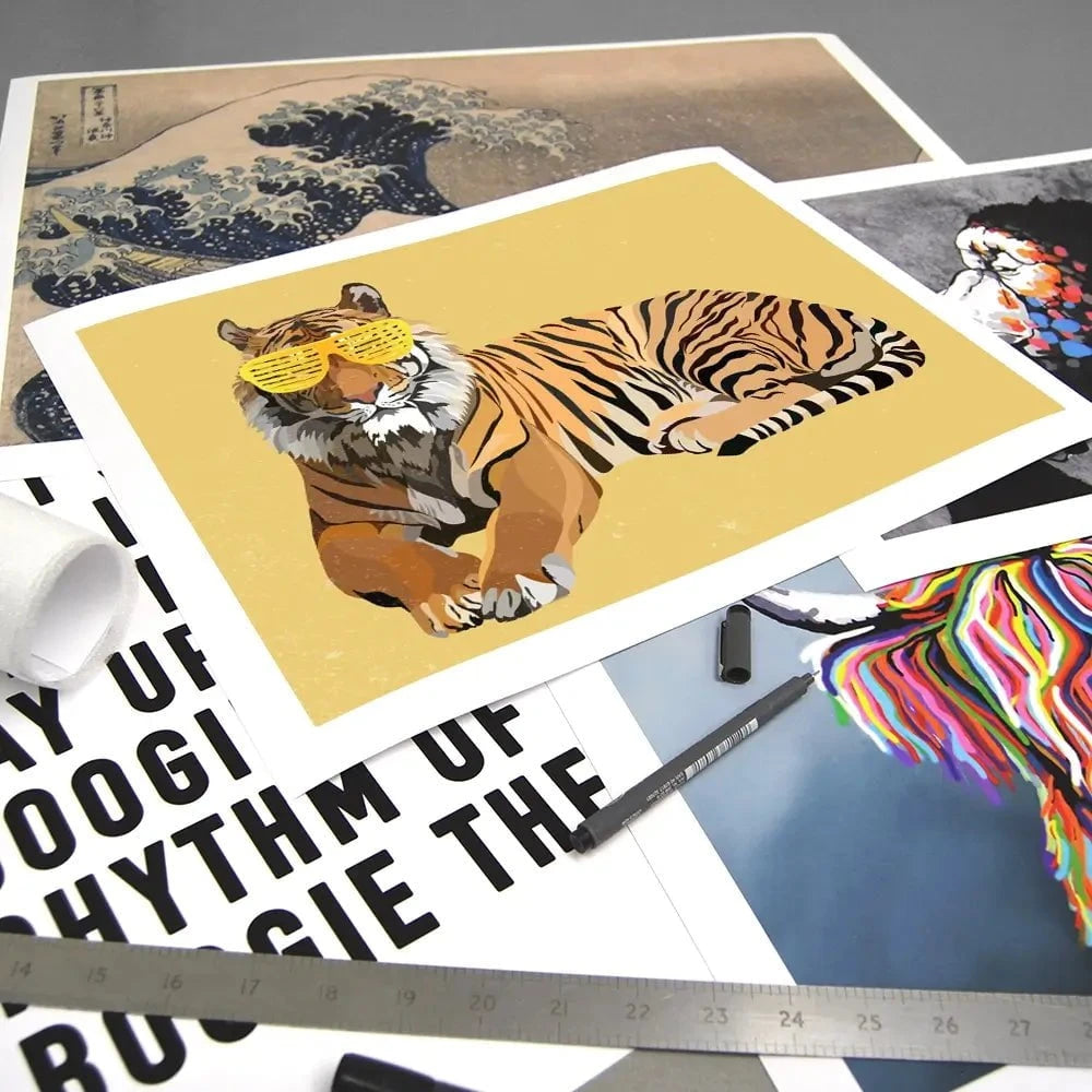 Tiger In Yellow Art Print Tiger In Yellow Art Print wall art product Sarah Manovski