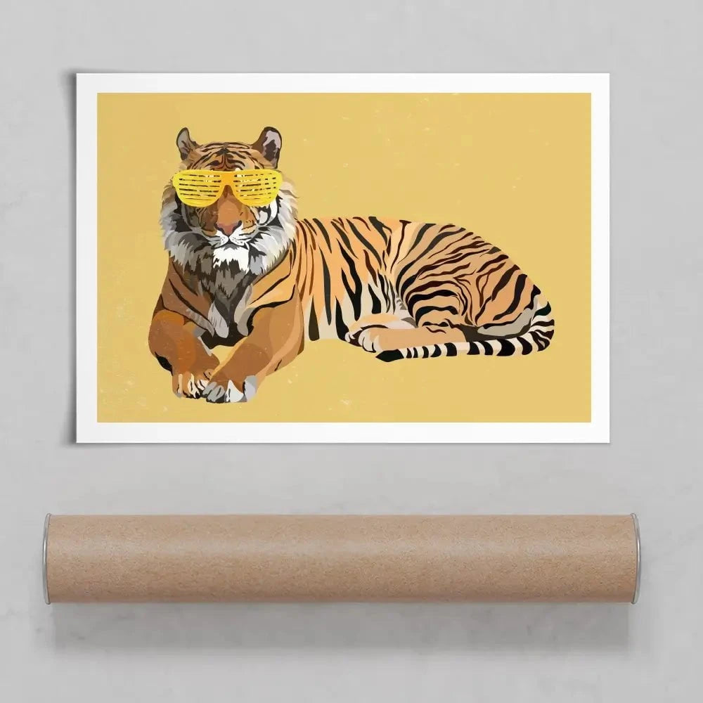 Tiger In Yellow Art Print Tiger In Yellow Art Print wall art product Sarah Manovski