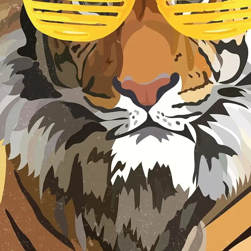 Tiger In Yellow Portrait Canvas Print Tiger In Yellow Portrait Canvas Print wall art product Sarah Manovski