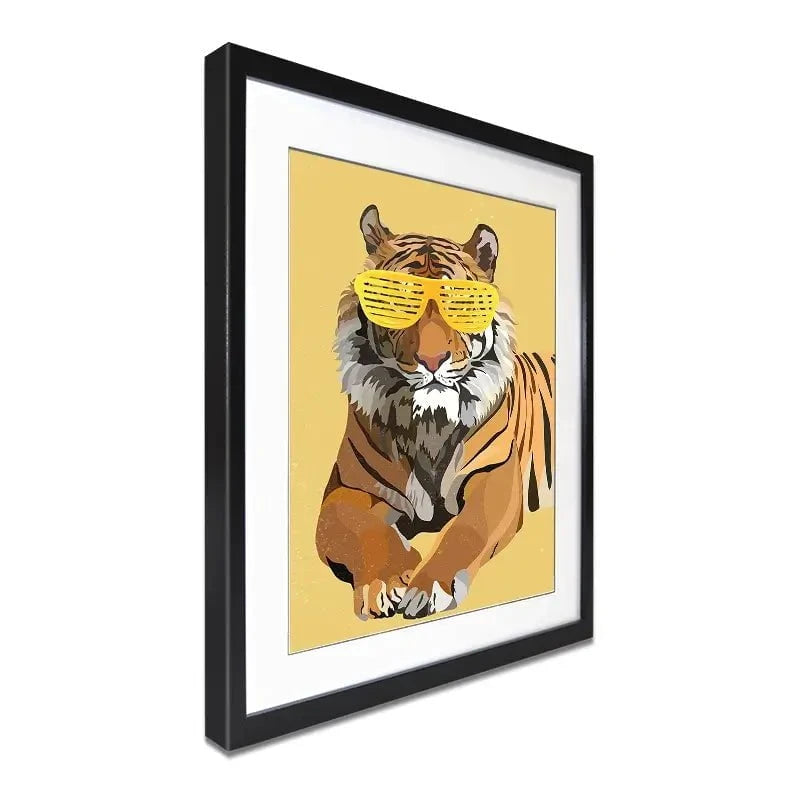 Tiger In Yellow Portrait Framed Art Print Tiger In Yellow Portrait Framed Art Print wall art product Sarah Manovski