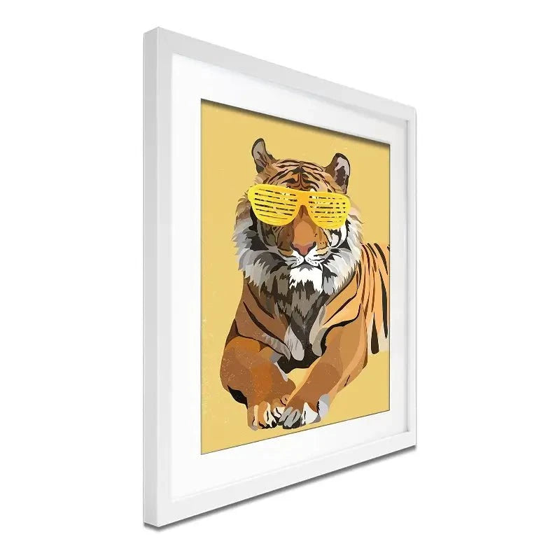 Tiger In Yellow Portrait Framed Art Print Tiger In Yellow Portrait Framed Art Print wall art product Sarah Manovski