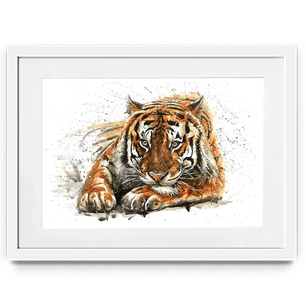 Tiger Paint Splash Framed Art Print Tiger Paint Splash Framed Art Print wall art product KOSTART / Shutterstock
