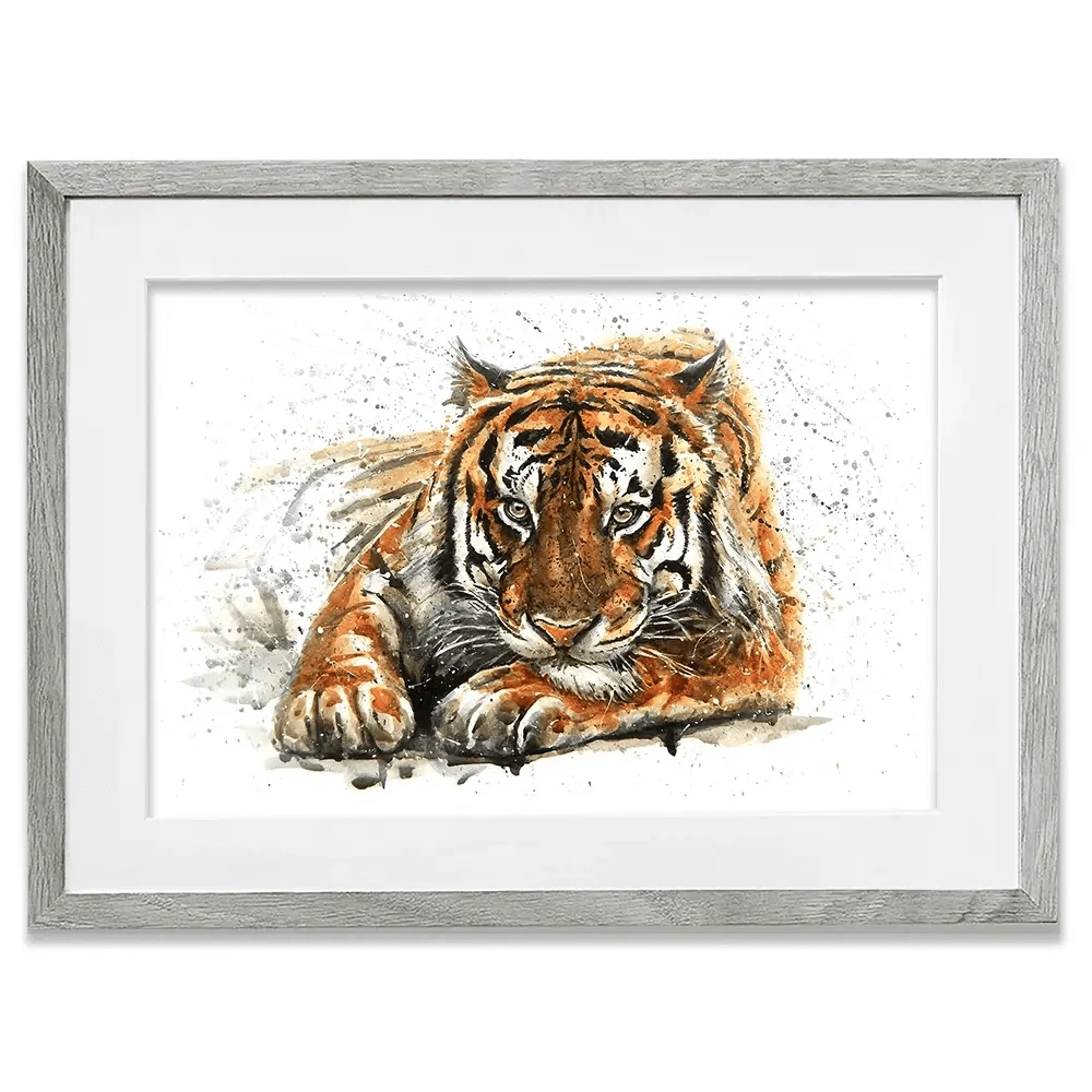 Tiger Paint Splash Framed Art Print Tiger Paint Splash Framed Art Print wall art product KOSTART / Shutterstock