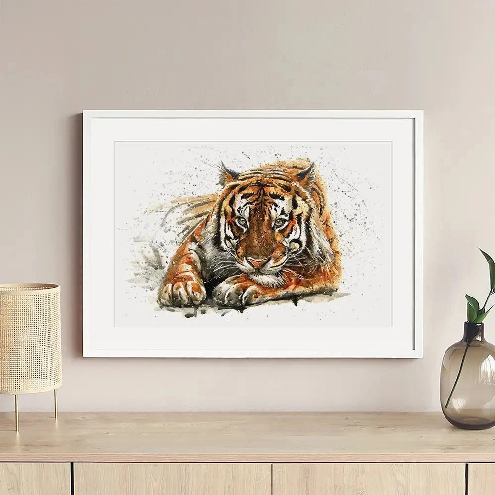 Tiger Paint Splash Framed Art Print Tiger Paint Splash Framed Art Print wall art product KOSTART / Shutterstock