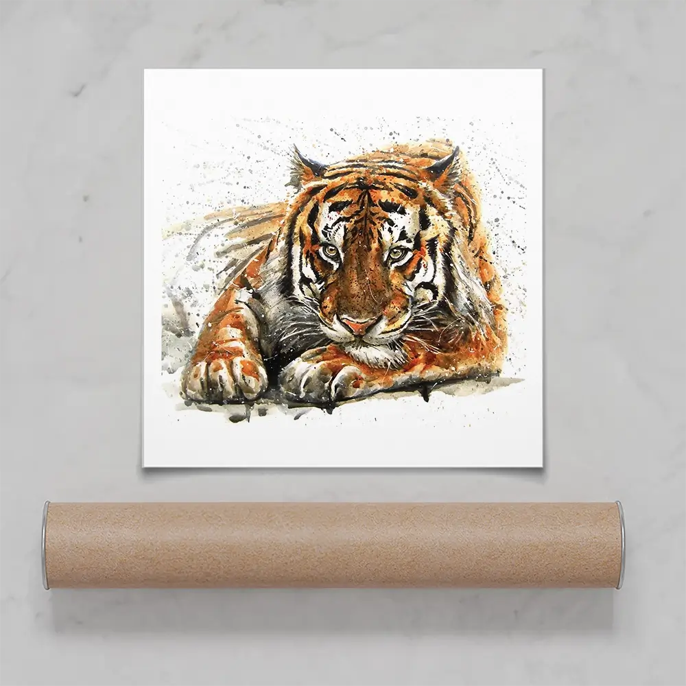 Tiger Paint Splash Square Art Print Tiger Paint Splash Square Art Print wall art product KOSTART / Shutterstock
