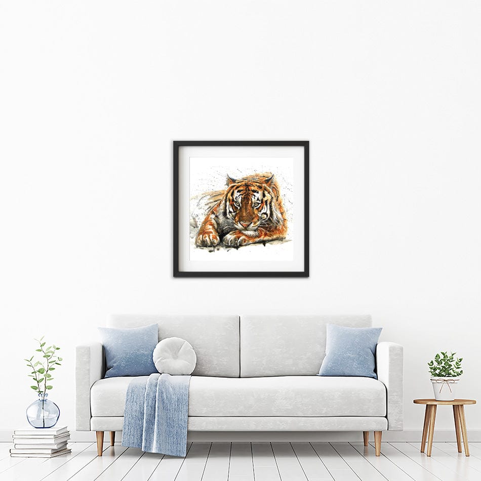 Tiger Paint Splash Square Framed Art Print wall art product KOSTART / Shutterstock