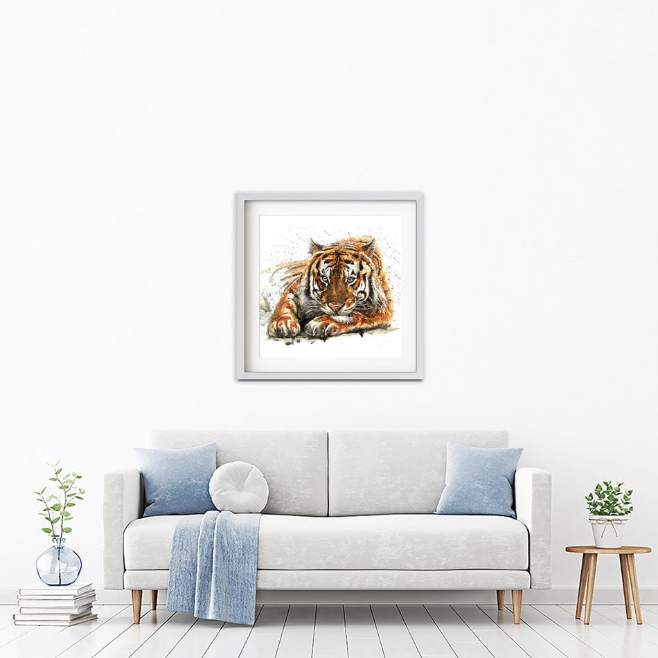 Tiger Paint Splash Square Framed Art Print wall art product KOSTART / Shutterstock