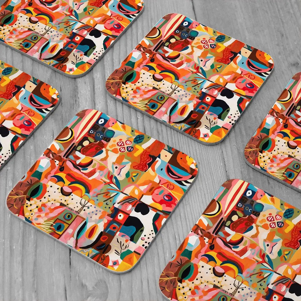 Tile 124 Coaster Set Tile 124 Coaster Set wall art product Treechild