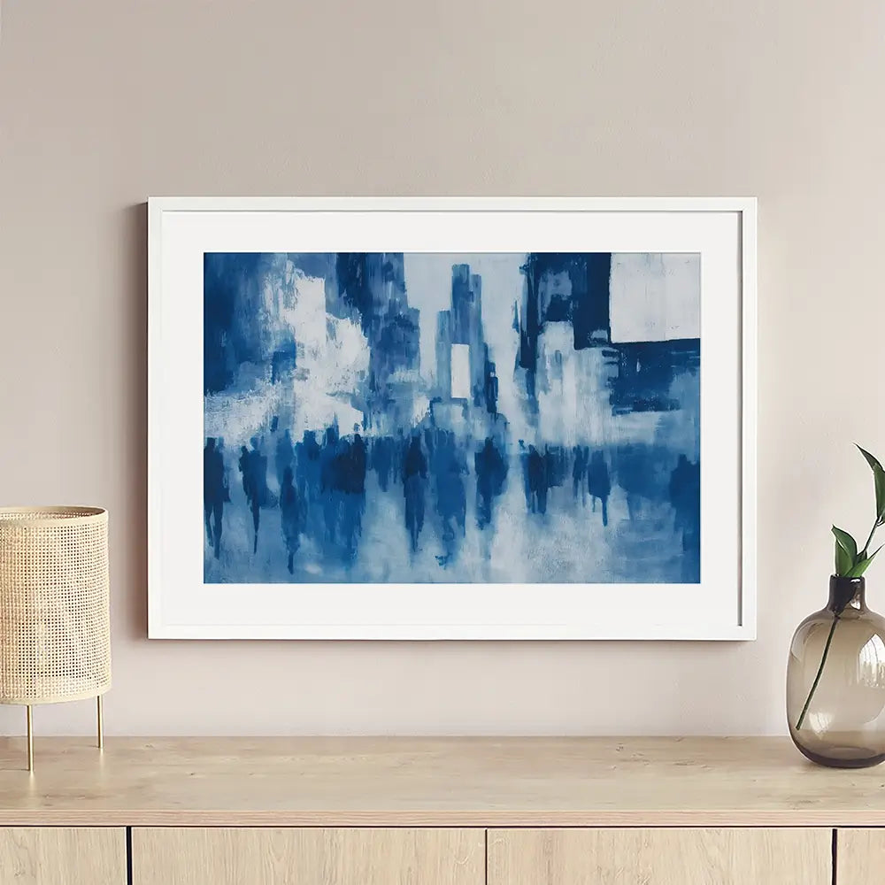 Times Square Crowd Blur Framed Art Print Times Square Crowd Blur Framed Art Print wall art product Chromatic Storm Studio