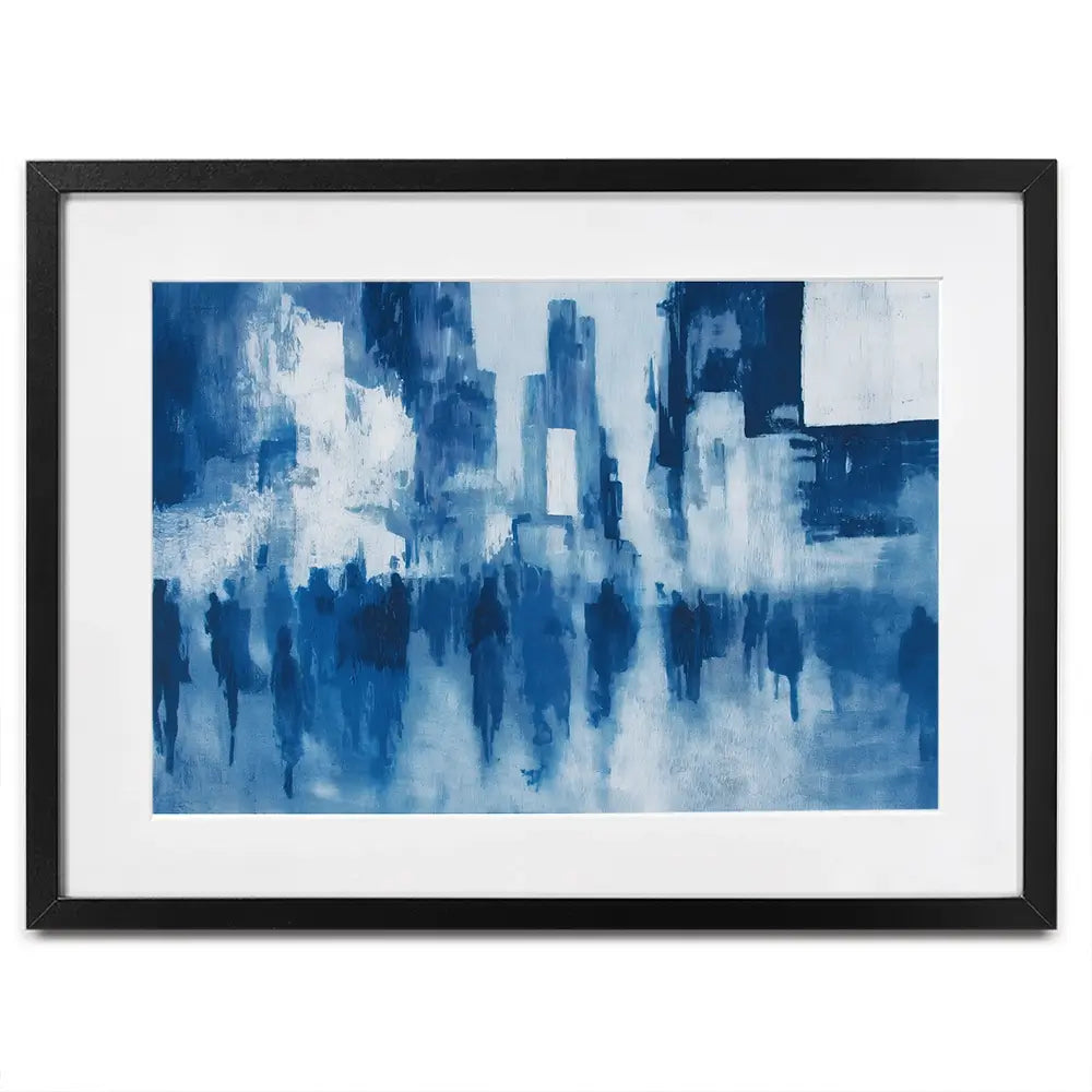 Times Square Crowd Blur Framed Art Print Times Square Crowd Blur Framed Art Print wall art product Chromatic Storm Studio