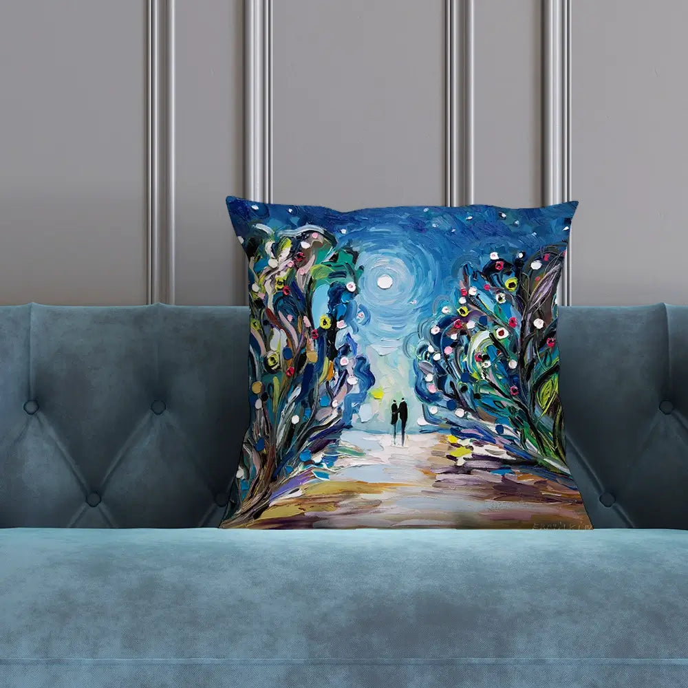 Together Under The Stars Cushion Together Under The Stars Cushion wall art product Ekaterina Ermilkina