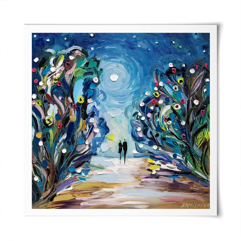 Together Under The Stars Square Art Print Together Under The Stars Square Art Print wall art product Ekaterina Ermilkina