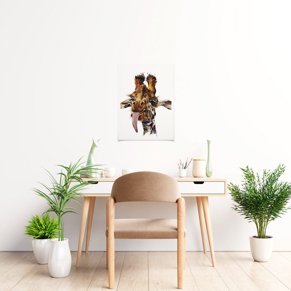 Tongue Out Giraffe Head Art Print wall art product Sergey Novikov / Shutterstock