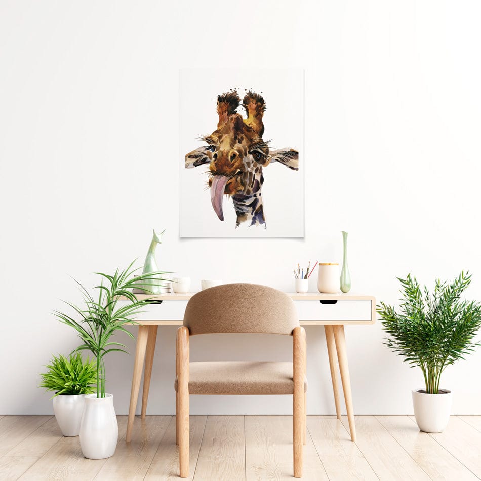 Tongue Out Giraffe Head Art Print wall art product Sergey Novikov / Shutterstock