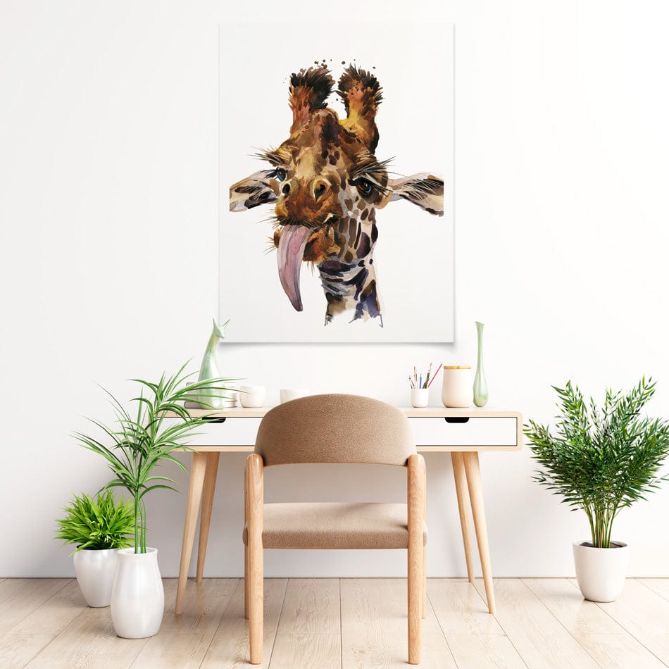 Tongue Out Giraffe Head Art Print wall art product Sergey Novikov / Shutterstock