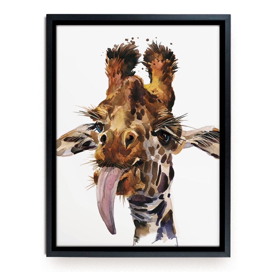 Tongue Out Giraffe Head Canvas Print wall art product Faenkova Elena / Shutterstock
