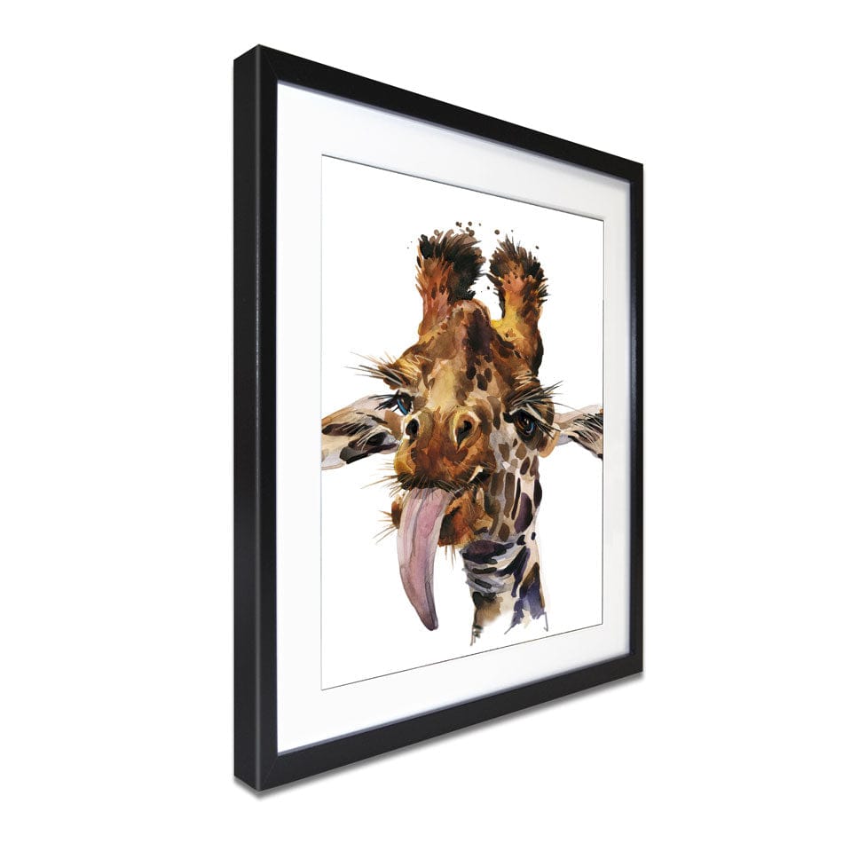 Tongue Out Giraffe Head Framed Art Print wall art product Faenkova Elena / Shutterstock