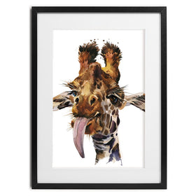 Tongue Out Giraffe Head Framed Art Print wall art product Faenkova Elena / Shutterstock