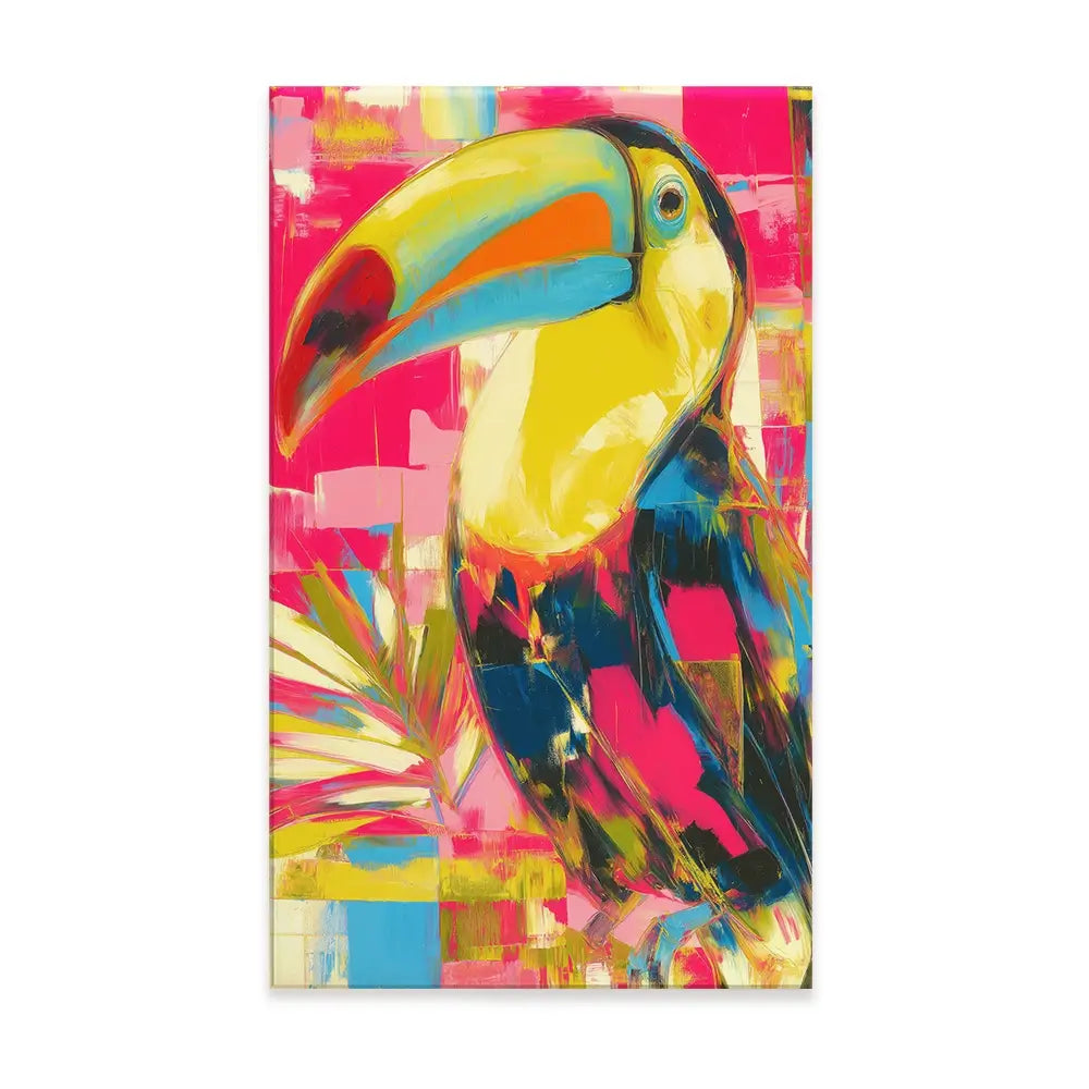 Toucan In Hot Pink Canvas Print Toucan In Hot Pink Canvas Print wall art product Chromatic Storm Studio