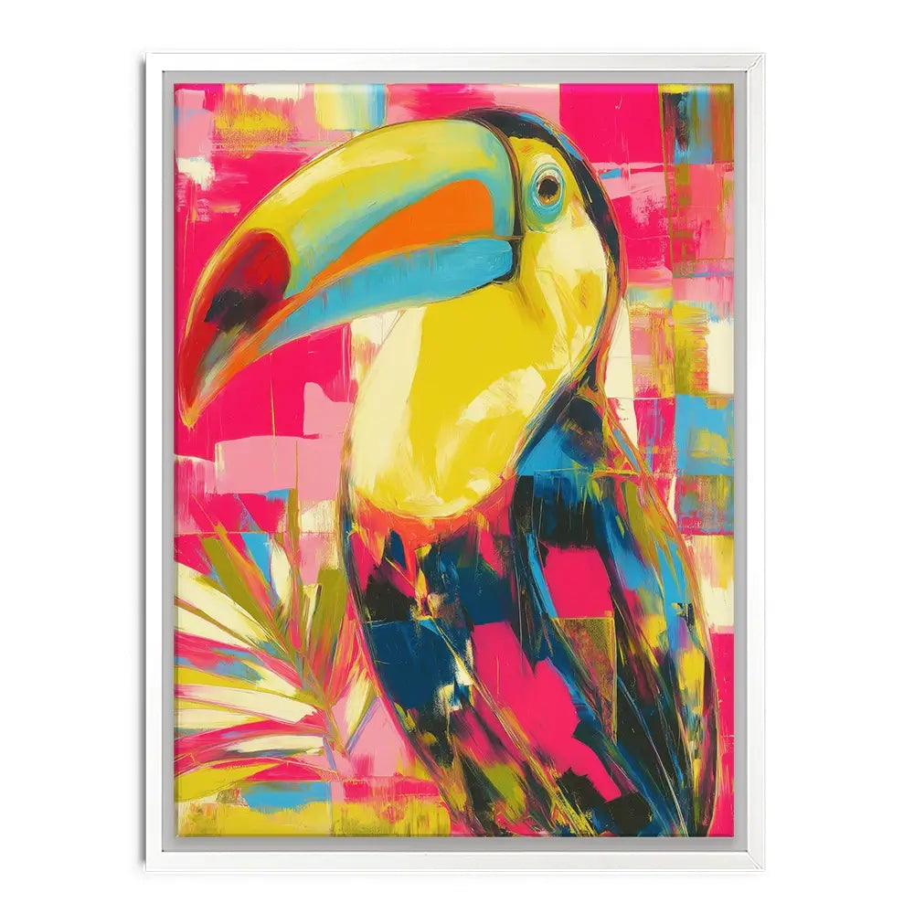 Toucan In Hot Pink Canvas Print Toucan In Hot Pink Canvas Print wall art product Chromatic Storm Studio