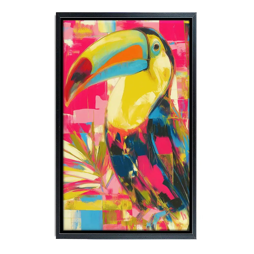 Toucan In Hot Pink Canvas Print Toucan In Hot Pink Canvas Print wall art product Chromatic Storm Studio
