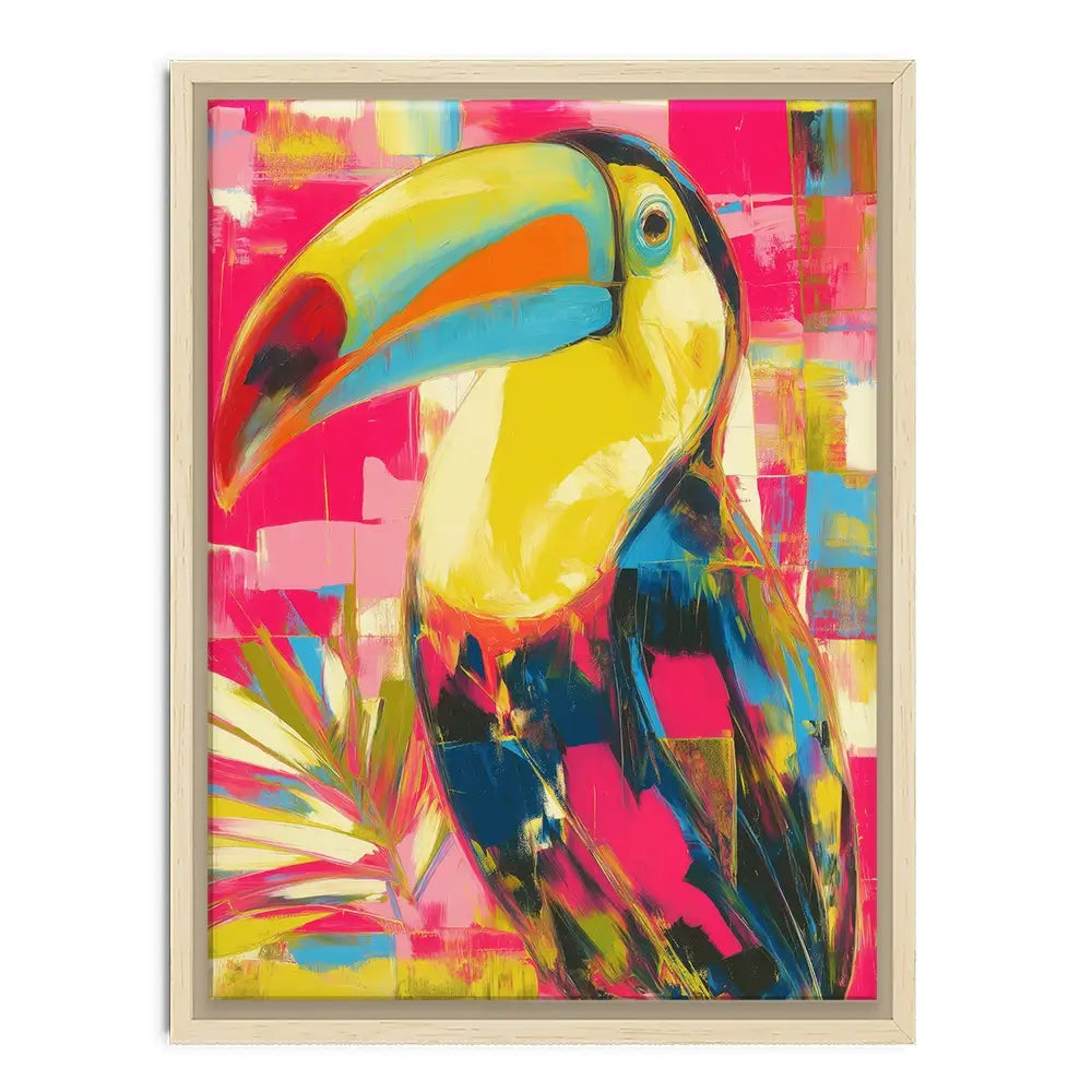 Toucan In Hot Pink Canvas Print Toucan In Hot Pink Canvas Print wall art product Chromatic Storm Studio