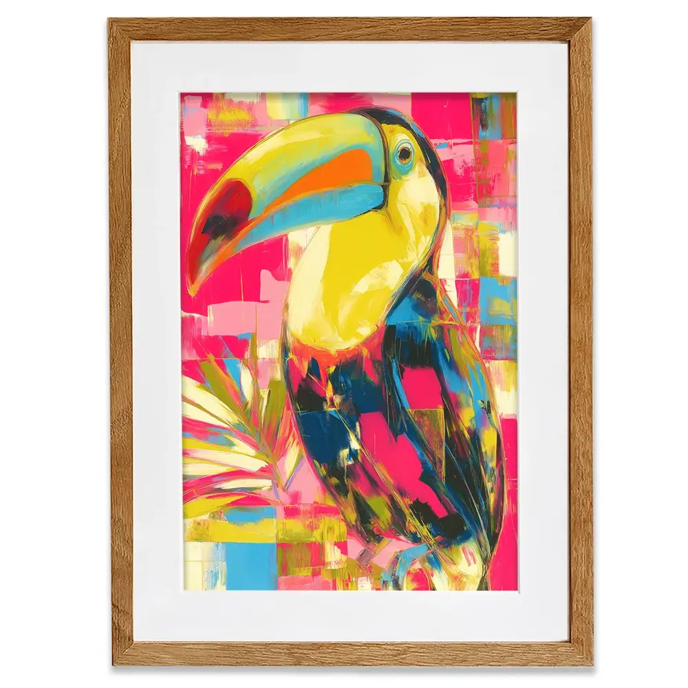 Toucan In Hot Pink Framed Art Print Toucan In Hot Pink Framed Art Print wall art product Chromatic Storm Studio