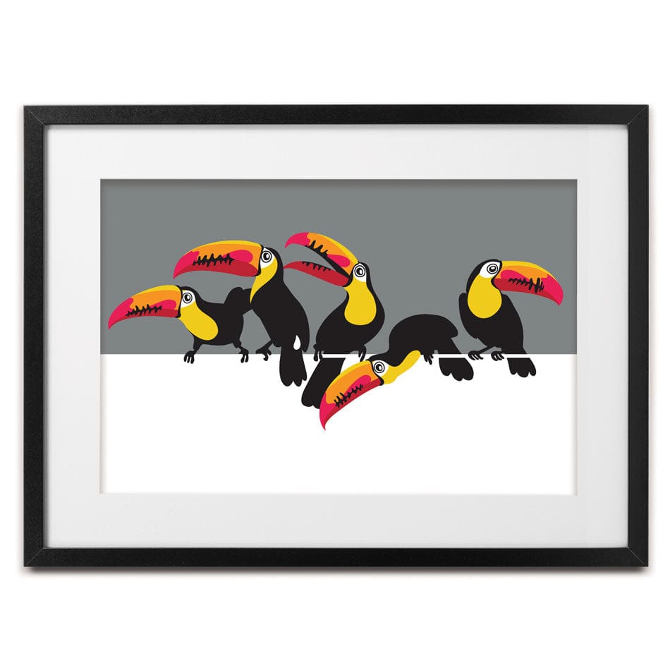 Toucan Party Framed Art Print wall art product Afishka / Shutterstock