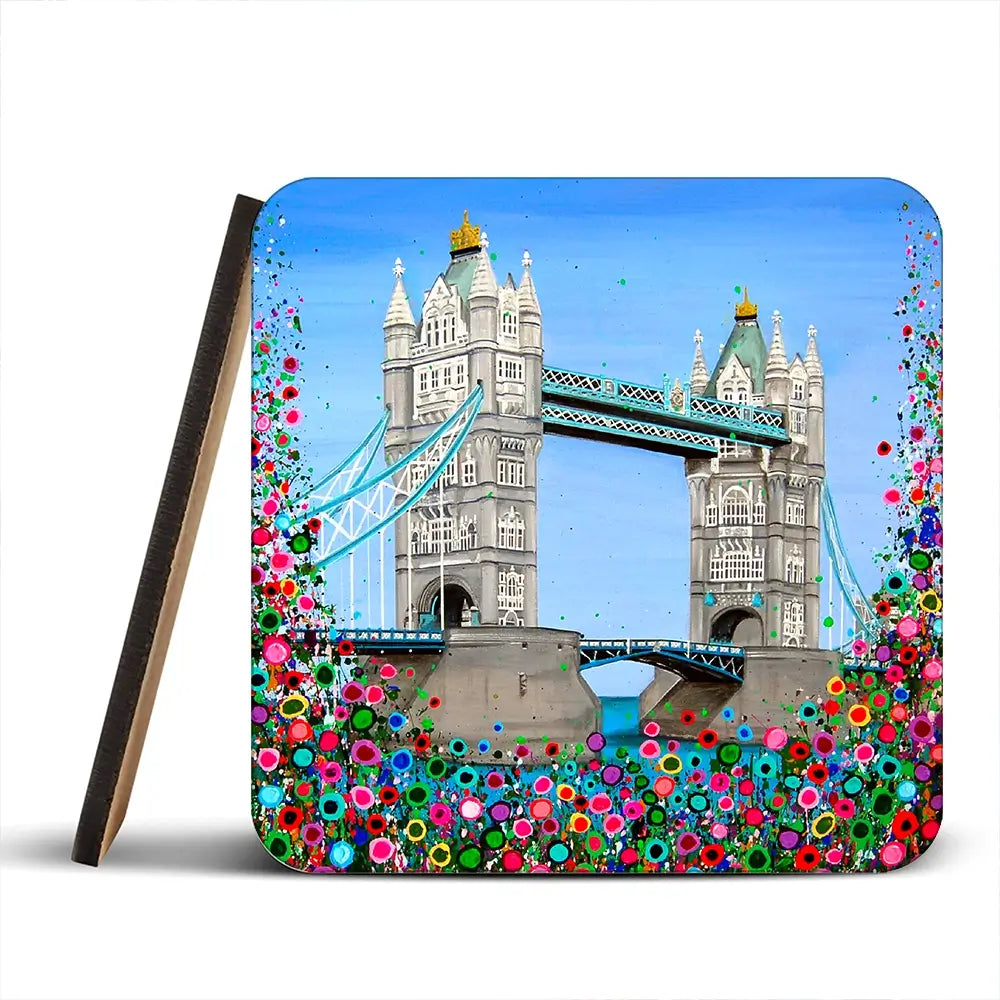 Tower Bridge Floral Coaster Set Tower Bridge Floral Coaster Set wall art product Jo Gough