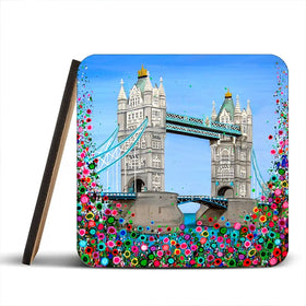 Tower Bridge Floral Coaster Set Tower Bridge Floral Coaster Set wall art product Jo Gough