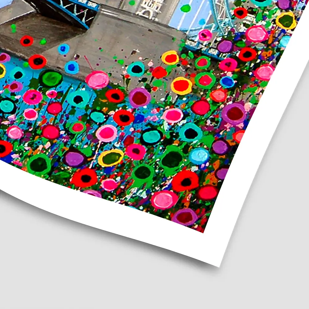 Tower Bridge Floral Square Art Print Tower Bridge Floral Square Art Print wall art product Jo Gough