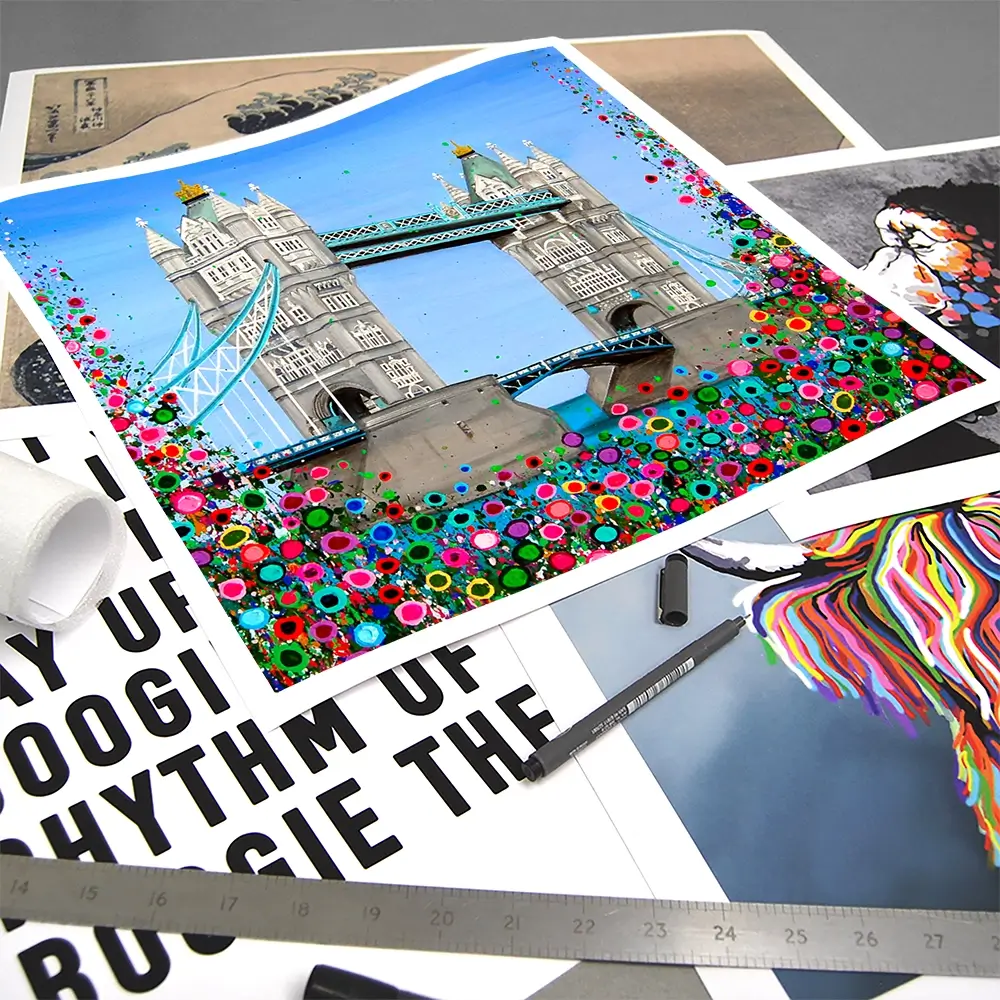 Tower Bridge Floral Square Art Print Tower Bridge Floral Square Art Print wall art product Jo Gough