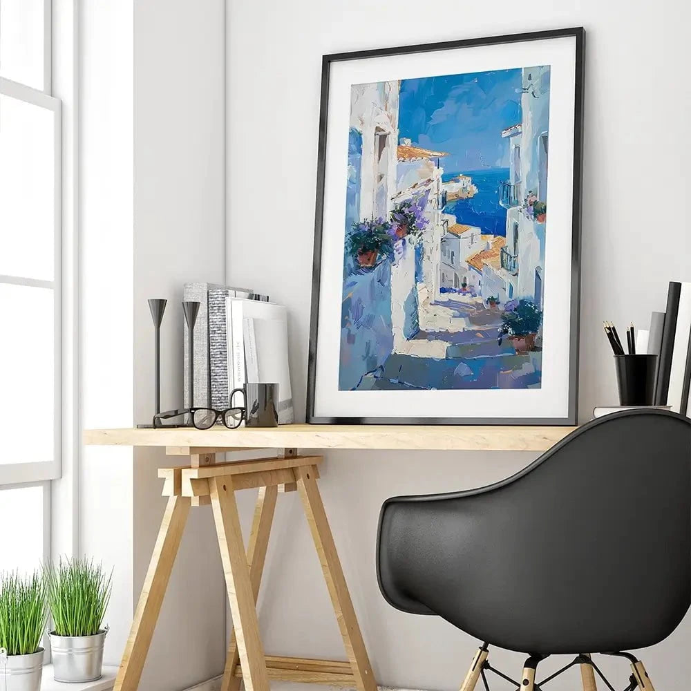 Town On The Coast Framed Art Print Town On The Coast Framed Art Print wall art product Elena Avanesova