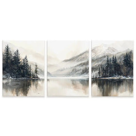 Tree Lake Serenity Trio Canvas Print Tree Lake Serenity Trio Canvas Print wall art product IAmHomeStudio